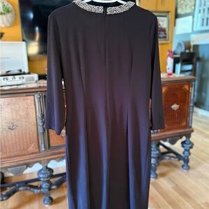 Anne Klein Black Dress with Sparkling Collar